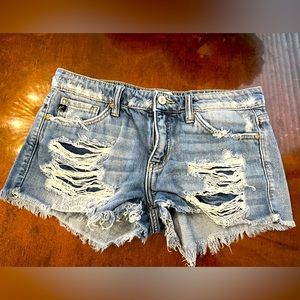 Distressed ripped jean short shorts so cute size medium